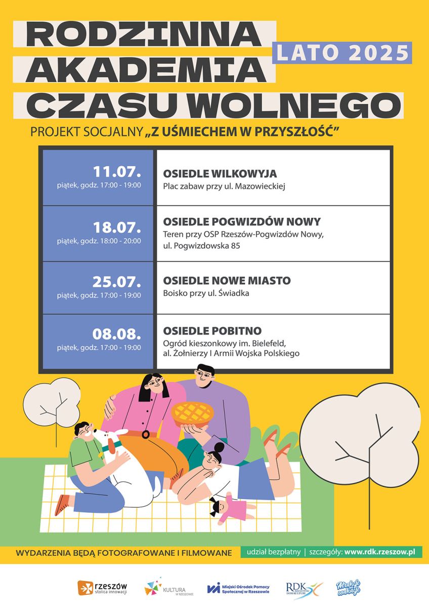 Plakat Rodzinna Akademia Czasu Wolnego 2025